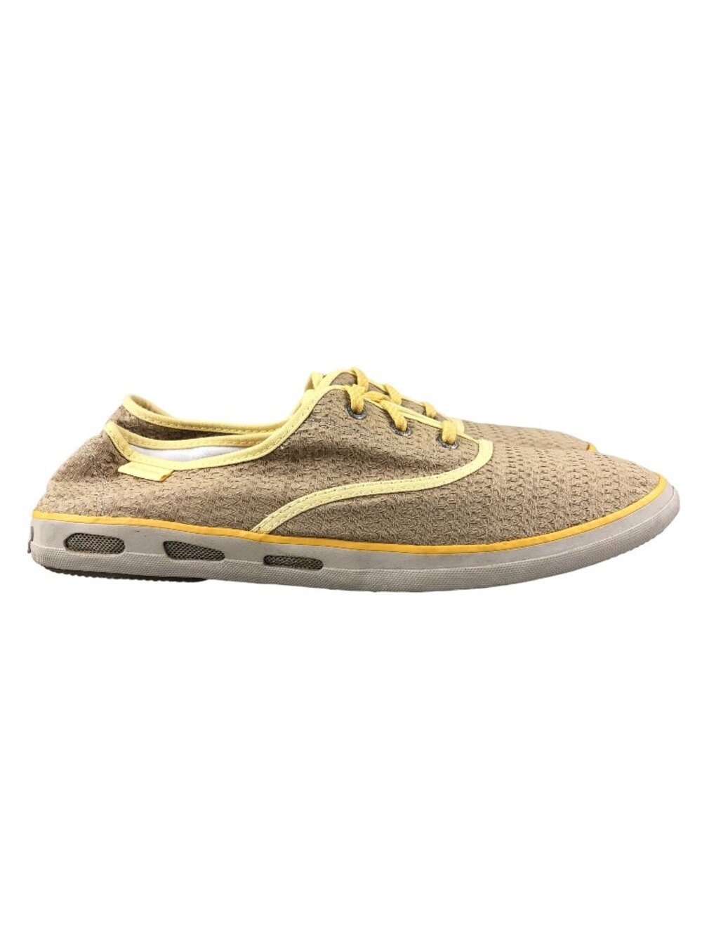 Columbia Women's Size 12 Vulc N Vent Lace Canvas II Brown Yellow Sneakers Shoes